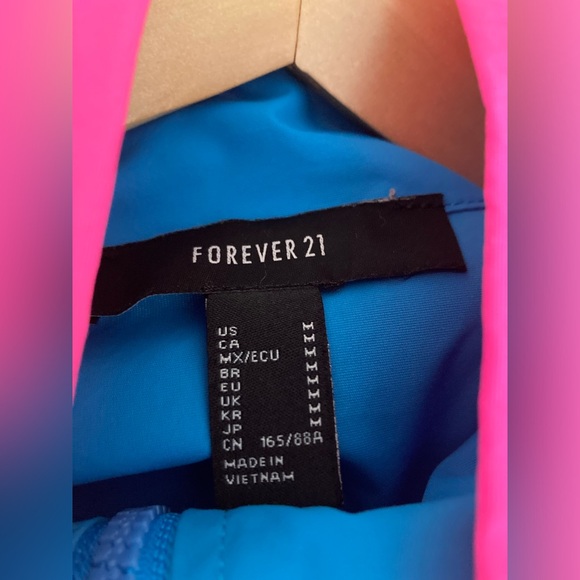 Forever 21 neon windbreaker half zip - Picture 3 of 6